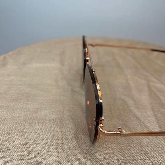 Aviator Sunglasses Rose Gold Pink Lenses - Picture 3 of 4